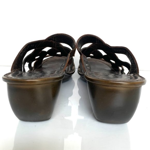 Josef Seibel European Comfort Shoe Gold/Brown Chunk Heel Slip On Size 40 - Picture 3 of 5